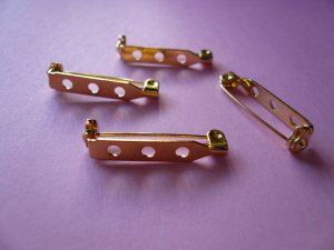 Goldplated Metal Brooch Bar Pin Backs *26mm or 1inch*
