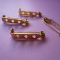 Goldplated Metal Brooch Bar Pin Backs *26mm or 1inch*