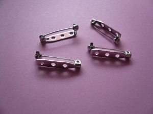 Silverplated Nickel Free Metal Brooch Bar Pin Backs *26mm or 1inch*