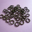 Antique Bronze Color Twisted Open Jump Rings  6mm