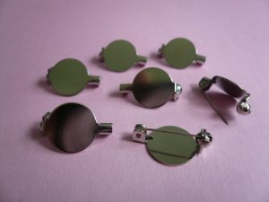 Silverplated Round Bar Pin Backs 10PCS