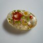 Red Tensha Floral Oval Pendant Focal Bead