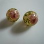 Pink Tensha Floral Beads 12mm
