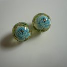 Blue Tensha Floral Beads 12mm