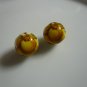 Yellow on White Tensha Floral Beads 10mm