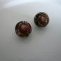 Red on Black Floral Tensha Beads 12mm