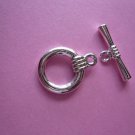 Silverplated Metal Round Toggle Clasps 11mm