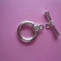 Silverplated Metal Round Toggle Clasps 11mm