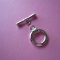 Silverplated Metal Round Toggle Clasps 11mm