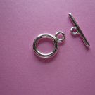 Silverplated Metal Round Toggle Clasps 14mm