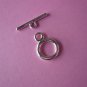 Silverplated Metal Round Toggle Clasps 14mm