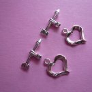 Silverplated Metal Heart & Arrow Toggle Clasps