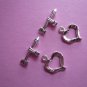 Silverplated Metal Heart & Arrow Toggle Clasps