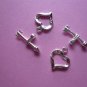 Silverplated Metal Heart & Arrow Toggle Clasps