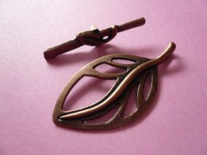 Copper Leaf Toggle Clasps