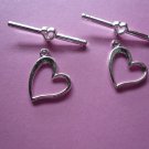 Silverplated Metal Heart Toggle Clasps