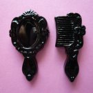 Black Comb & Mirror Cabochons
