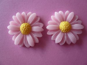 Pink Flower Daisy Cabochons
