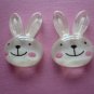 White Glitter Rabbit Bunny Cabochons