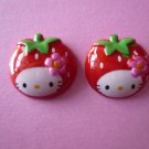 Strawberry Kitty Cat Cabochons