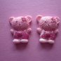 Pink Glitter Teddy Bear Cabochons