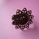 Bronze Color Filigree Ring Base 20mm