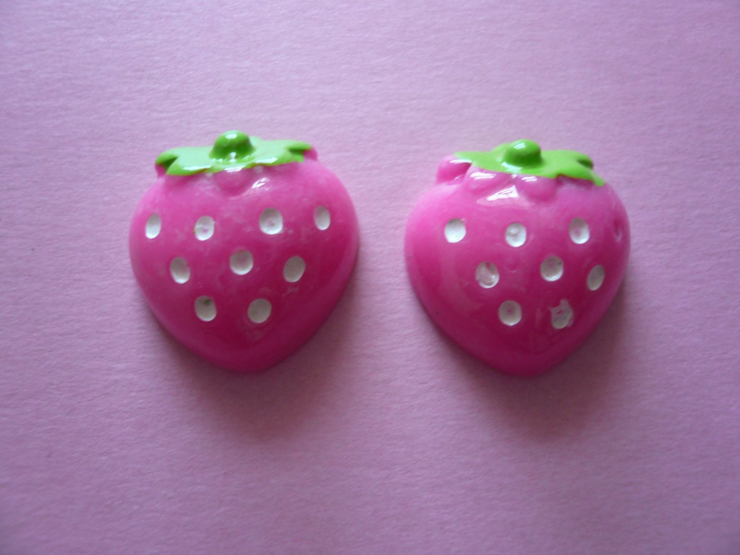 Pink Strawberry Cabochons
