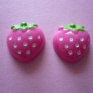 Pink Strawberry Cabochons
