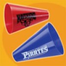 100 Custom Printed 7" Plastic Pep Phone Megaphones Item# PP101