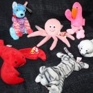 TY BEANIE BABY INKY PINCHERS SEAMORE PRANCE HODGE PODGE
