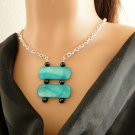 Set 1 Necklace and Earrings Turquoise Shell