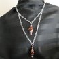 Set 14 Necklace and Earrings Double Drop Chocolate Faux Pearls