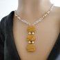Set 5 Necklace and Earrings Natural Stone in Variegated Tans and Browns