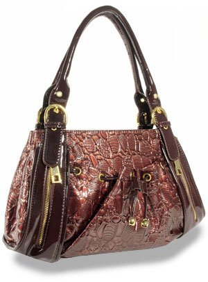 Decorative Drawstring Front Pocket Embossed Hand Tote