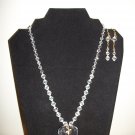 042 Crystal Clear Heart Necklace Set