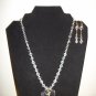 042 Crystal Clear Heart Necklace Set
