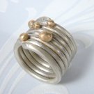 Melted Ring - Sterling SIlver and 9ct Yellow Gold