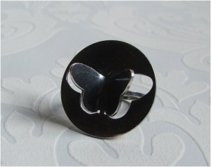 Flutter RIng - Oxidised Sterling Silver