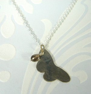 Flutter Necklace with Smoky Quartz - Sterling SIlver
