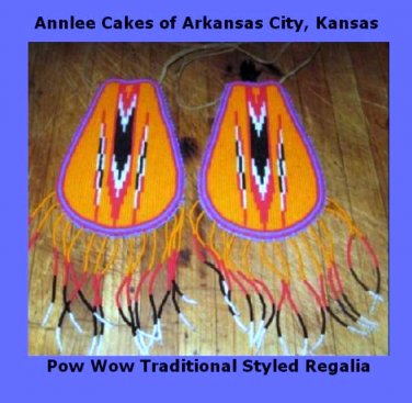 Vintage Pow Wow Dance Beaded Hair Tie Set