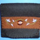 Black, Brown, and Purple Organic Wool Felt Tri-Fold Wallet
