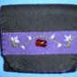 Black, Purple, and Red Organic Wool Felt Tri-Fold Wallet