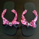 Pink zebra flip flop