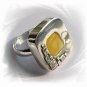 Artisian Handcrafted Designer Sterling Silver Amber Ring