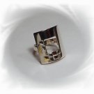 Artisian Handcrafted Designer Sterling Silver Ring With 14K Gold Accent Deco