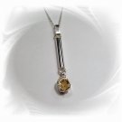 Artisian Handcrafted Sterling Silver Long Pendant With Rose Deco