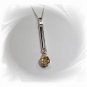 Artisian Handcrafted Sterling Silver Long Pendant With Rose Deco