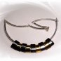 Artisian Handcrafted Sterling Silver Egyptian Style Necklace With Gold Deco