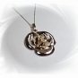 Artisian Handcrafted Sterling Silver Rose Pendant With 14K Gold Deco