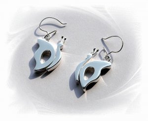 Artisian Handcrafted Designer Sterling Silver Butterfly Dangle Earrings
